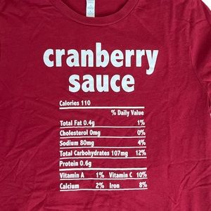 Bella Canvas Cranberry Sauce Nutrition Facts T-Shirt - Size Medium